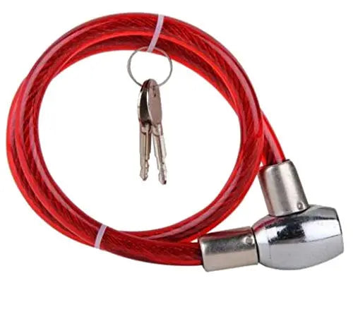 Durable Key Cable Lock for Versatile Security – Ideal for Helmets, Luggage, Cylinders & More (Red) Xinor HelmetXinor Helmet ISI Certified By Xinor