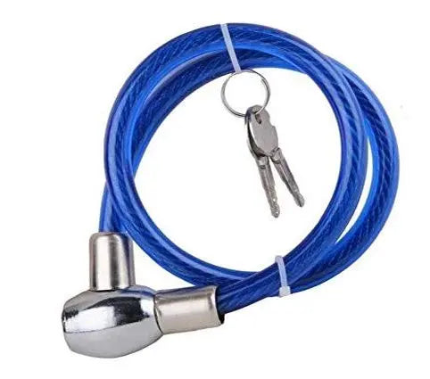 Durable Key Cable Lock for Versatile Security – Ideal for Helmets, Luggage, Cylinders & More (Blue) Xinor HelmetXinor Helmet ISI Certified By Xinor