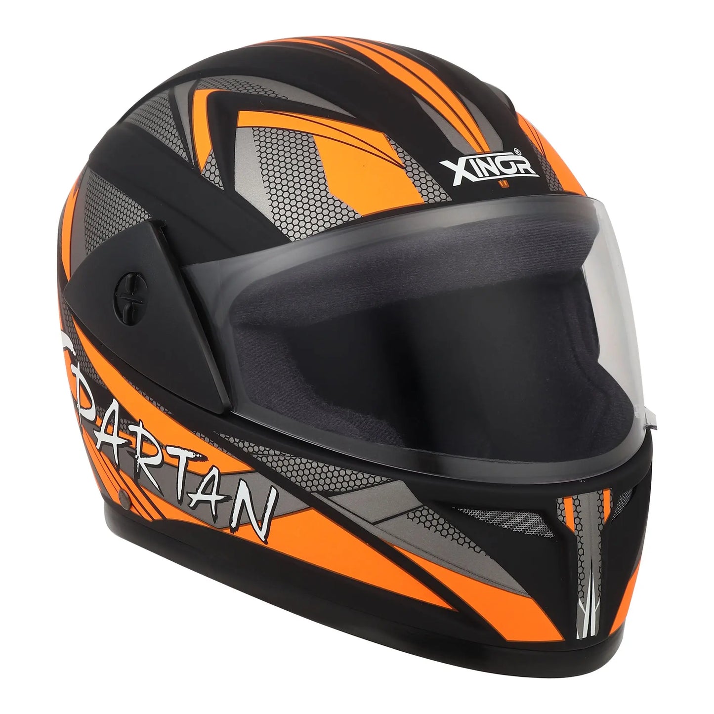 Xinor Full Face Helmet Motorcycle Riding ISI Certified - Medium (Orange Decor 1) Xinor HelmetXinor Helmet ISI Certified By Xinor