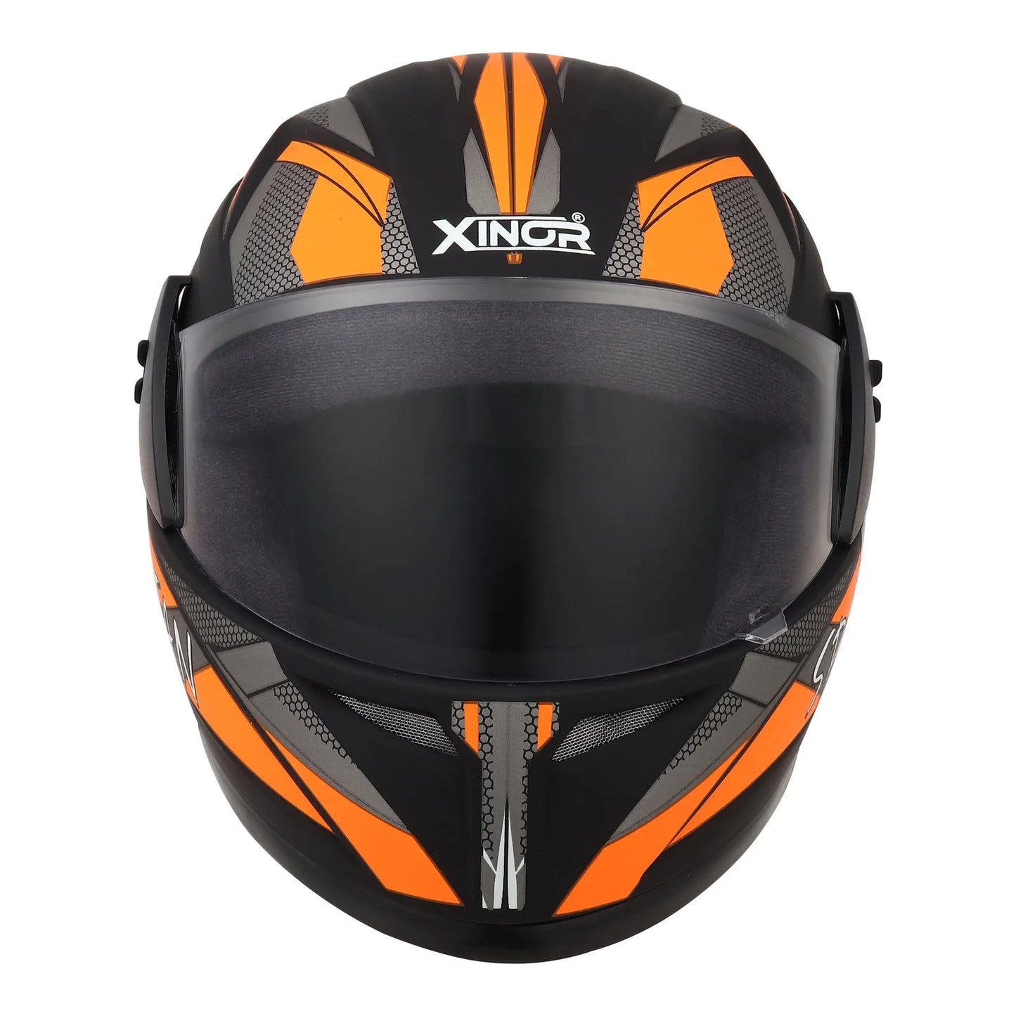 Xinor Full Face Helmet Motorcycle Riding ISI Certified - Medium (Orange Decor 1) Xinor HelmetXinor Helmet ISI Certified By Xinor