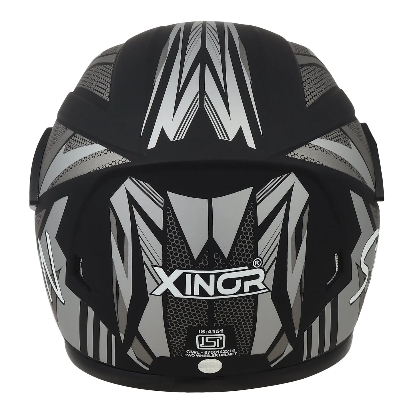 Xinor Full Face Helmet Motorcycle Riding ISI Certified - Medium (Silver Decor 1) Xinor HelmetXinor Helmet ISI Certified By Xinor