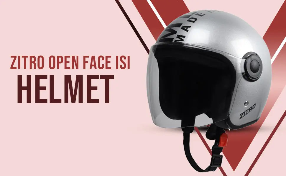 Open face Helmet for Motorcycle ISI certified Helmet with Long Visor for Men & Women -Medium (Silver) Xinor HelmetXinor Helmet ISI Certified By Xinor