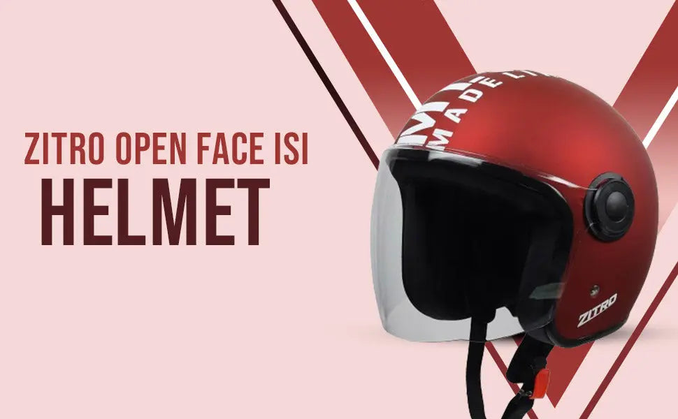 Open face Helmet for Motorcycle ISI certified Helmet with Long Visor for Men & Women -Medium (MT Red) Xinor HelmetXinor Helmet ISI Certified By Xinor
