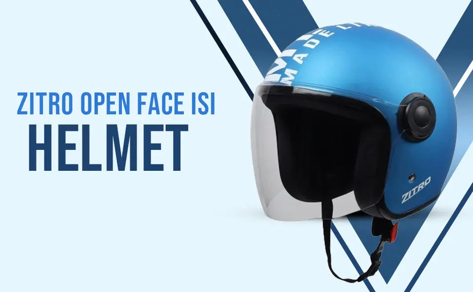 Open face Helmet for Motorcycle ISI certified Helmet with Long Visor for Men & Women -Medium (MT Blue) Xinor HelmetXinor Helmet ISI Certified By Xinor