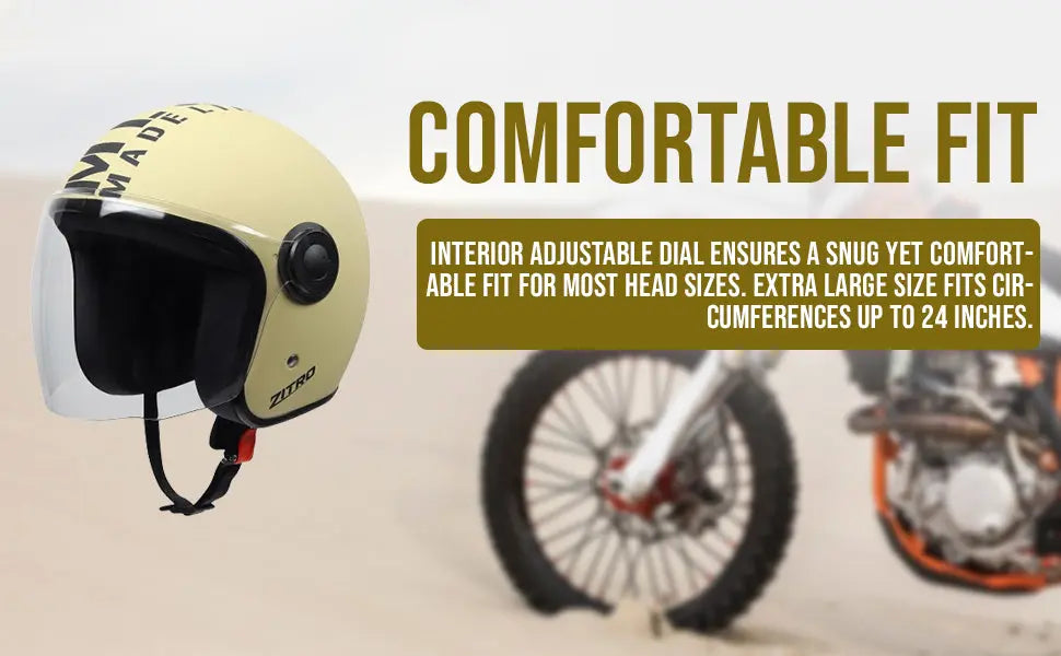 Open face Helmet for Motorcycle ISI certified Helmet with Long Visor for Men & Women -Medium (MT Strom) Xinor HelmetXinor Helmet ISI Certified By Xinor