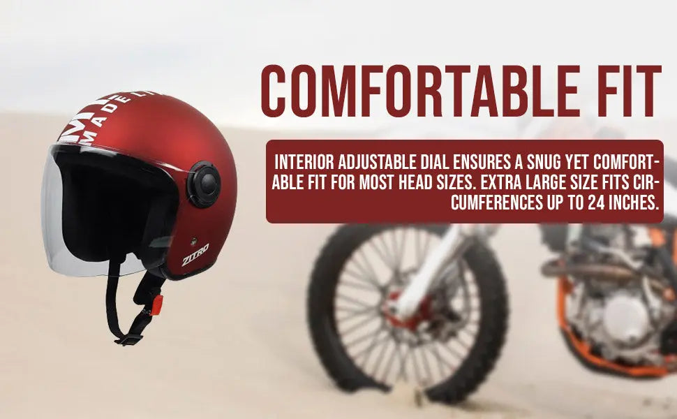 Open face Helmet for Motorcycle ISI certified Helmet with Long Visor for Men & Women -Medium (MT Red) Xinor HelmetXinor Helmet ISI Certified By Xinor