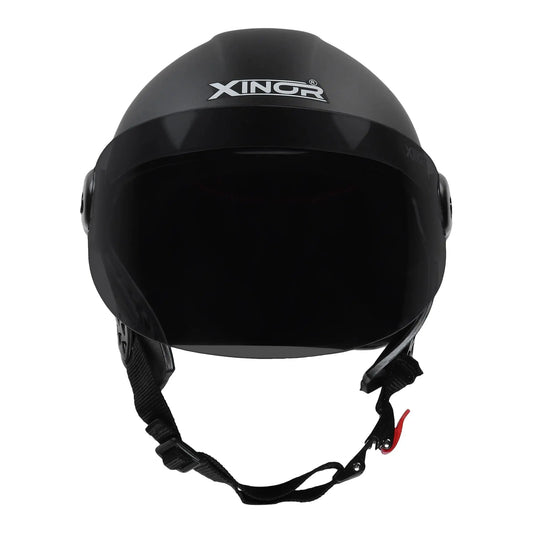 Xinor Nexo Half Helmet for Men and Women - Medium (MT Black, Black Visor) - Xinor Helmet