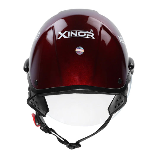 Xinor Nexo Half Helmet for Men and Women -Medium (Wine Red) - Xinor Helmet