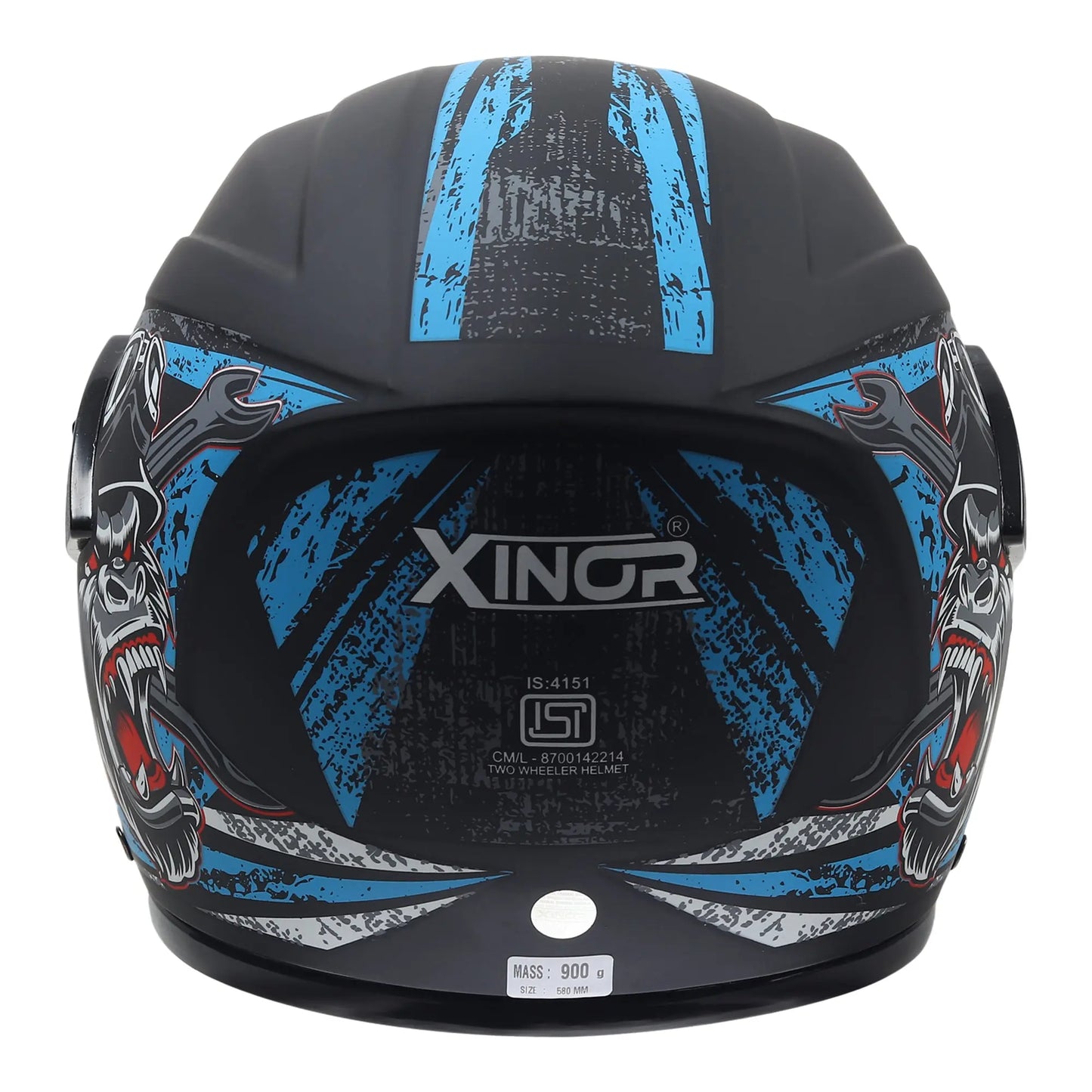 Xinor Full Face Helmet Motorcycle Riding ISI Certified - Medium (Blue Decor 2) Xinor HelmetXinor Helmet ISI Certified By Xinor