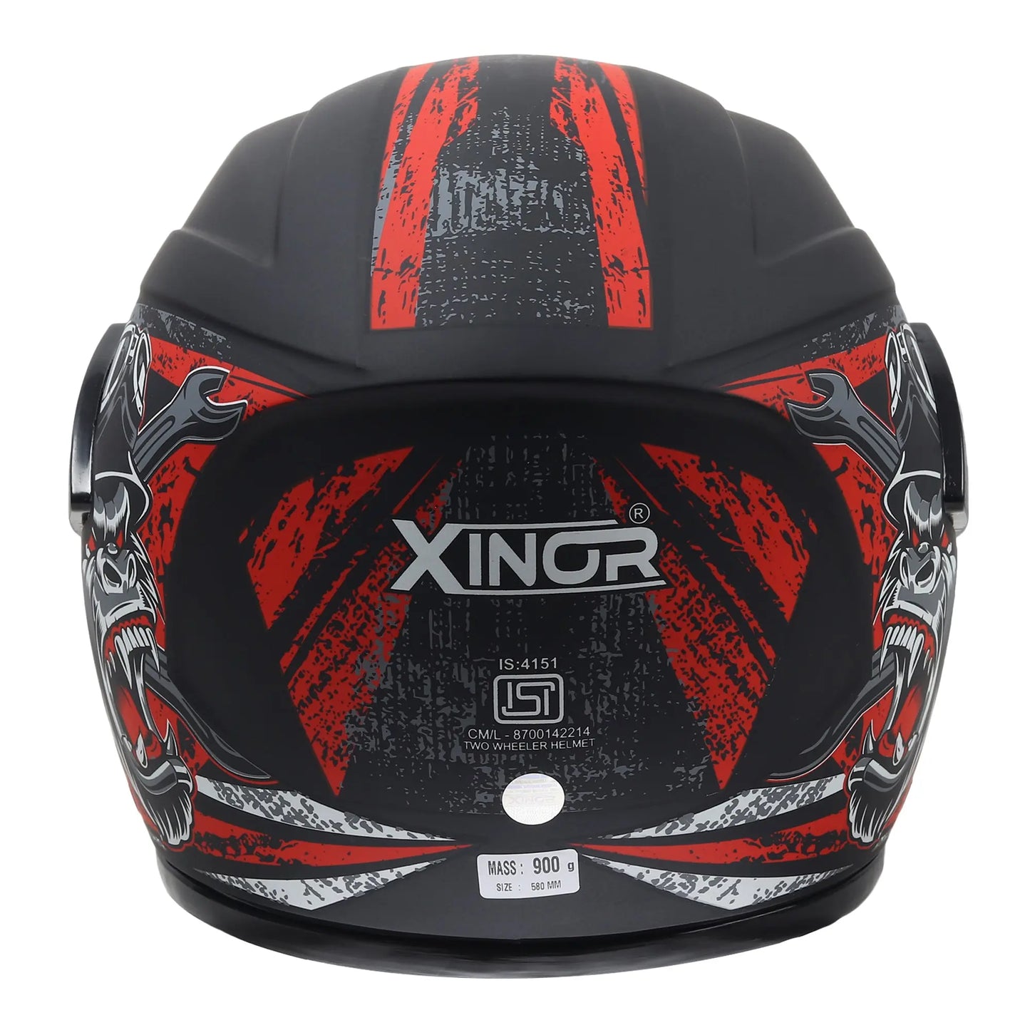 Xinor Full Face Helmet Motorcycle Riding ISI Certified - Medium (Red Decor 2) Xinor HelmetXinor Helmet ISI Certified By Xinor