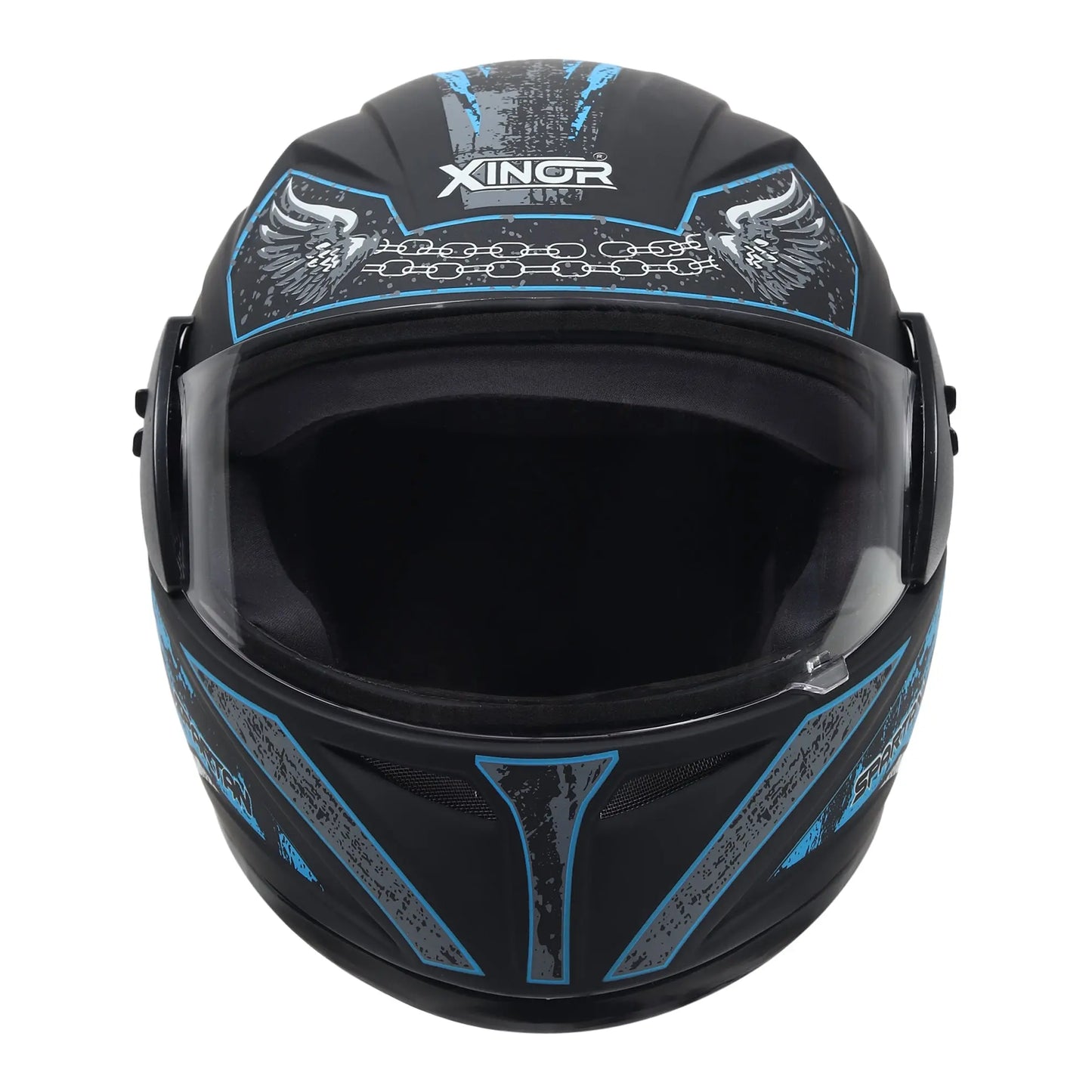 Xinor Full Face Helmet Motorcycle Riding ISI Certified - Medium (Blue Decor 2) Xinor HelmetXinor Helmet ISI Certified By Xinor