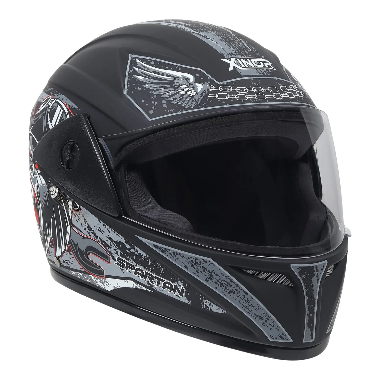 Xinor Full Face Helmet Motorcycle Riding ISI Certified - Medium (Silver Decor 2) - Xinor Helmet