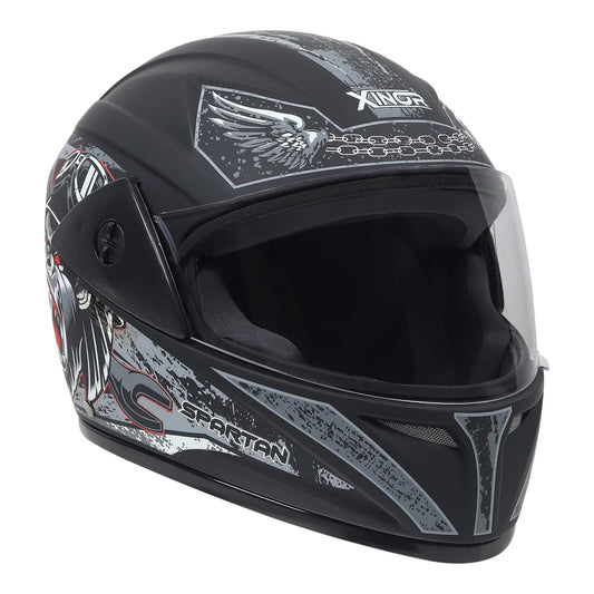 Xinor Full Face Helmet Motorcycle Riding ISI Certified - Medium (Silver Decor 2) - Xinor Helmet