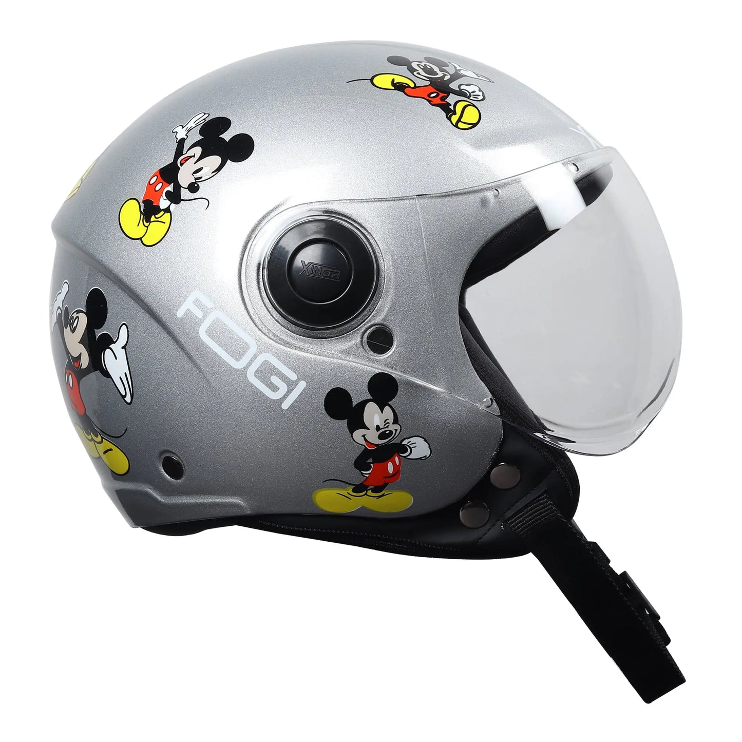 Kids Motorcycling Helmet ISI Certified Ages 6-14 Years Mickey Mouse Design - Xs (Silver) My StoreXinor Helmet ISI Certified By Xinor