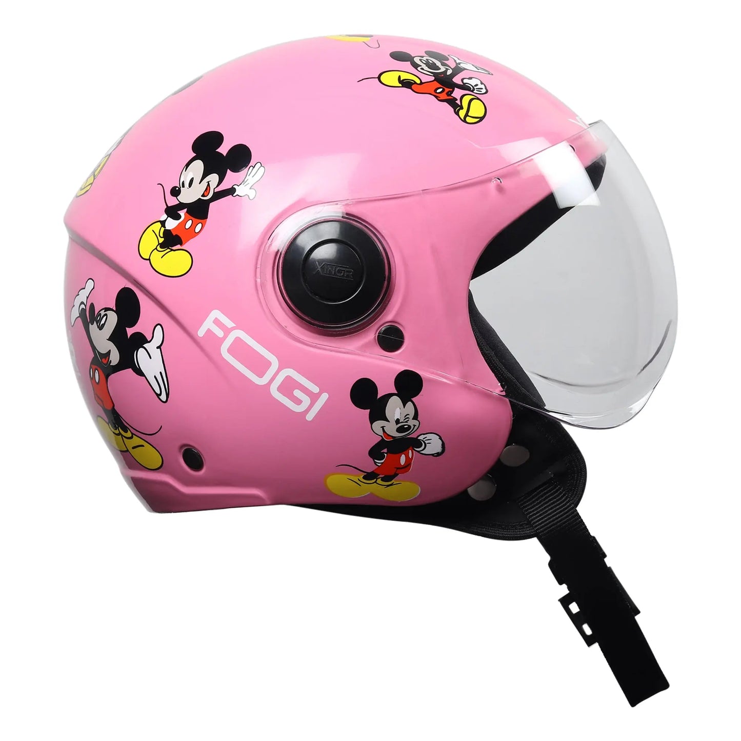Kids Motorcycling Helmet ISI Certified Ages 6-14 Years Mickey Mouse Design - Xs (Pink) XinorXinor Helmet ISI Certified By Xinor