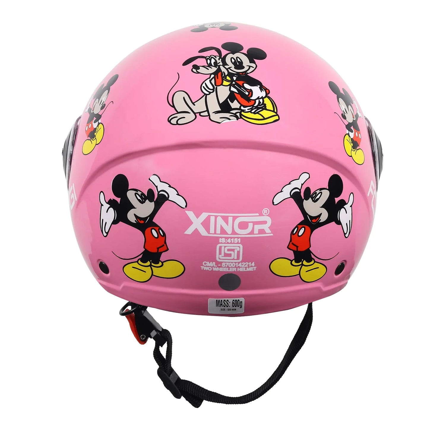 Kids Motorcycling Helmet ISI Certified Ages 6-14 Years Mickey Mouse Design - Xs (Pink) XinorXinor Helmet ISI Certified By Xinor