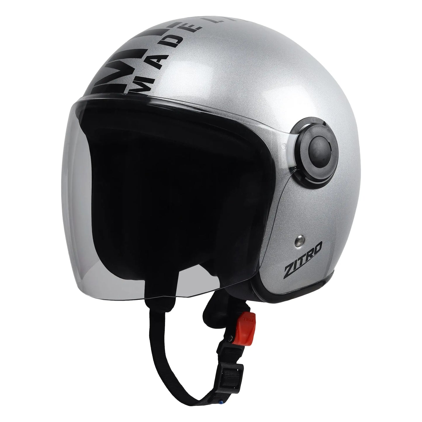 Open face Helmet for Motorcycle ISI certified Helmet with Long Visor for Men & Women -Medium (Silver) Xinor HelmetXinor Helmet ISI Certified By Xinor