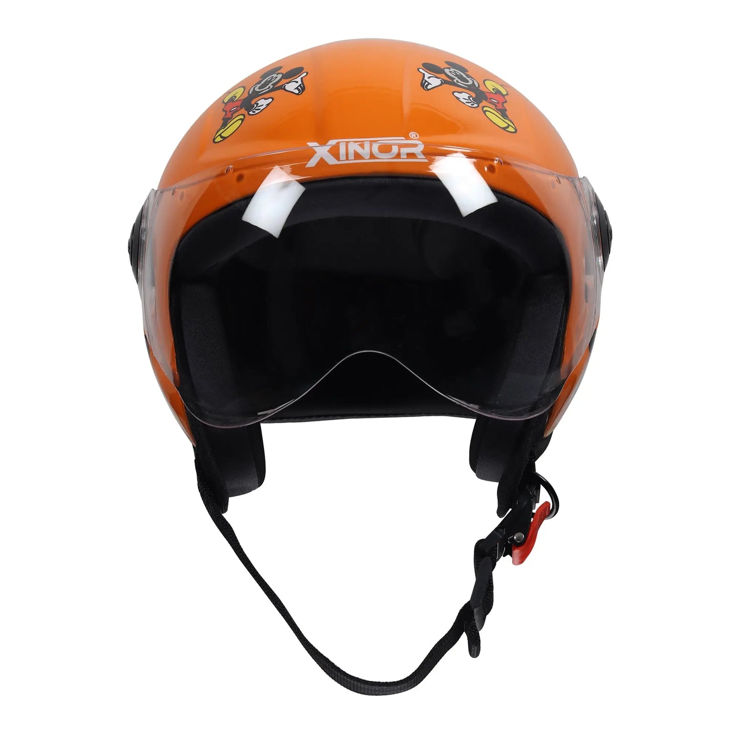 Kids Motorcycling Helmet ISI Certified Ages 6-14 Years Mickey Mouse Design - Xs (Orange) XinorXinor Helmet ISI Certified By Xinor