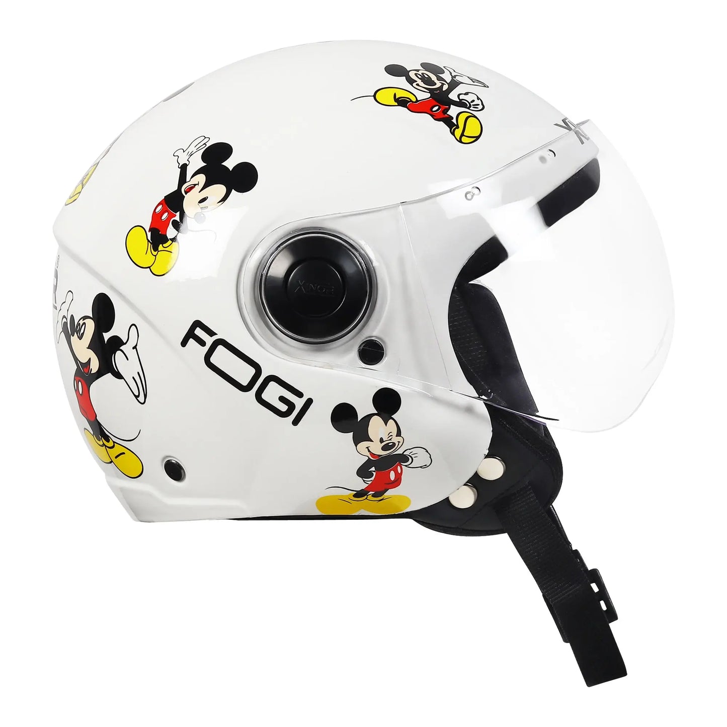Kids Motorcycling Helmet ISI Certified Ages 6-14 Years Mickey Mouse Design - Xs (White) Xinor HelmetXinor Helmet ISI Certified By Xinor