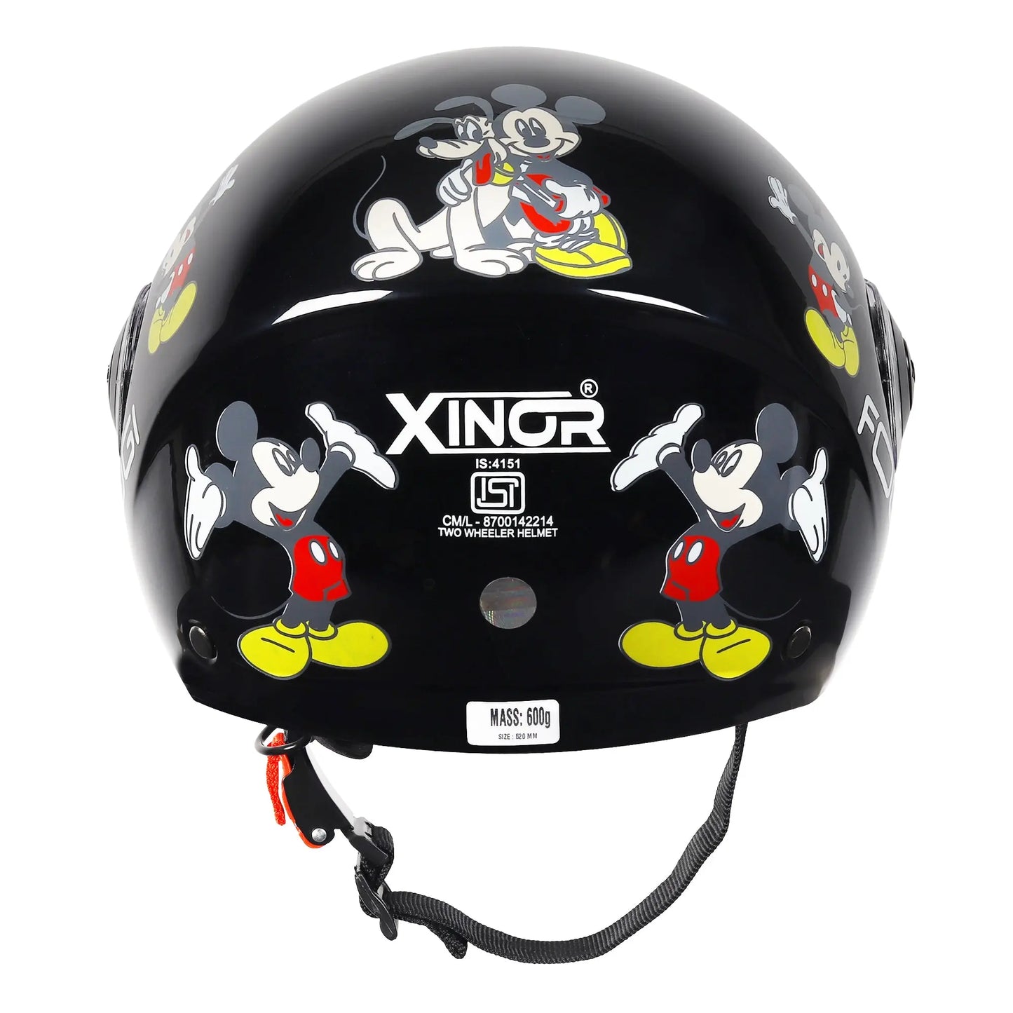Kids Motorcycling Helmet ISI Certified Ages 6-14 Years Mickey Mouse Design - Xs (Black) XinorXinor Helmet ISI Certified By Xinor