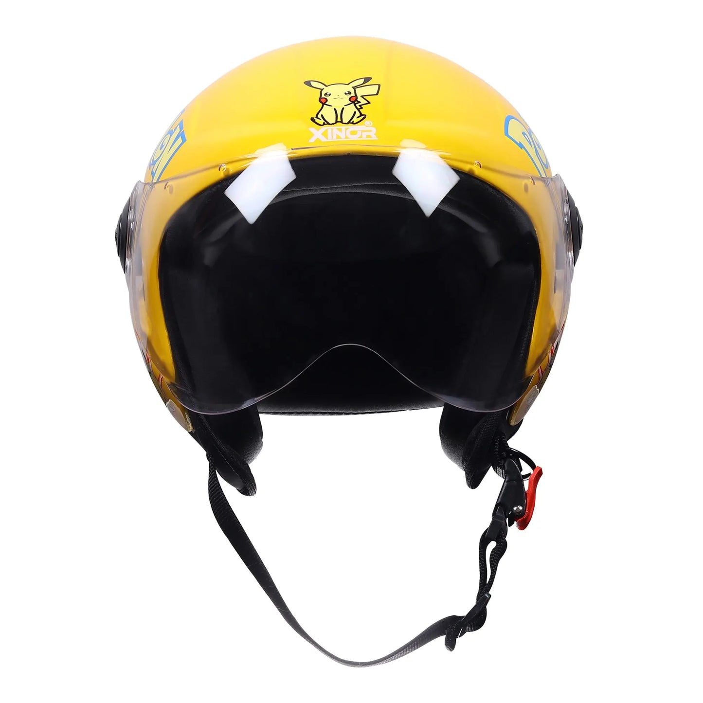 Xinor Kids' Open-Face Motorcycle Helmet – Pokémon Sticker Design (ISI Certified) - Yellow Xinor HelmetXinor Helmet ISI Certified By Xinor