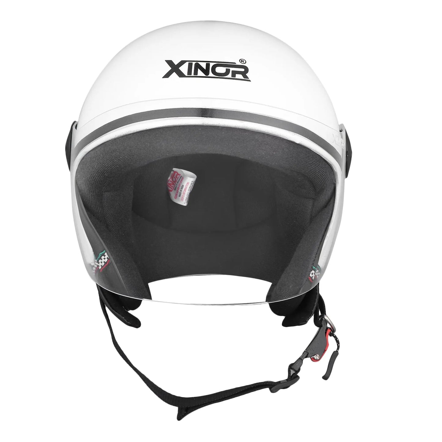 Open Face Motorcycle Helmet ISI Certified for Men & Women - Medium (White) My StoreXinor Helmet ISI Certified By Xinor