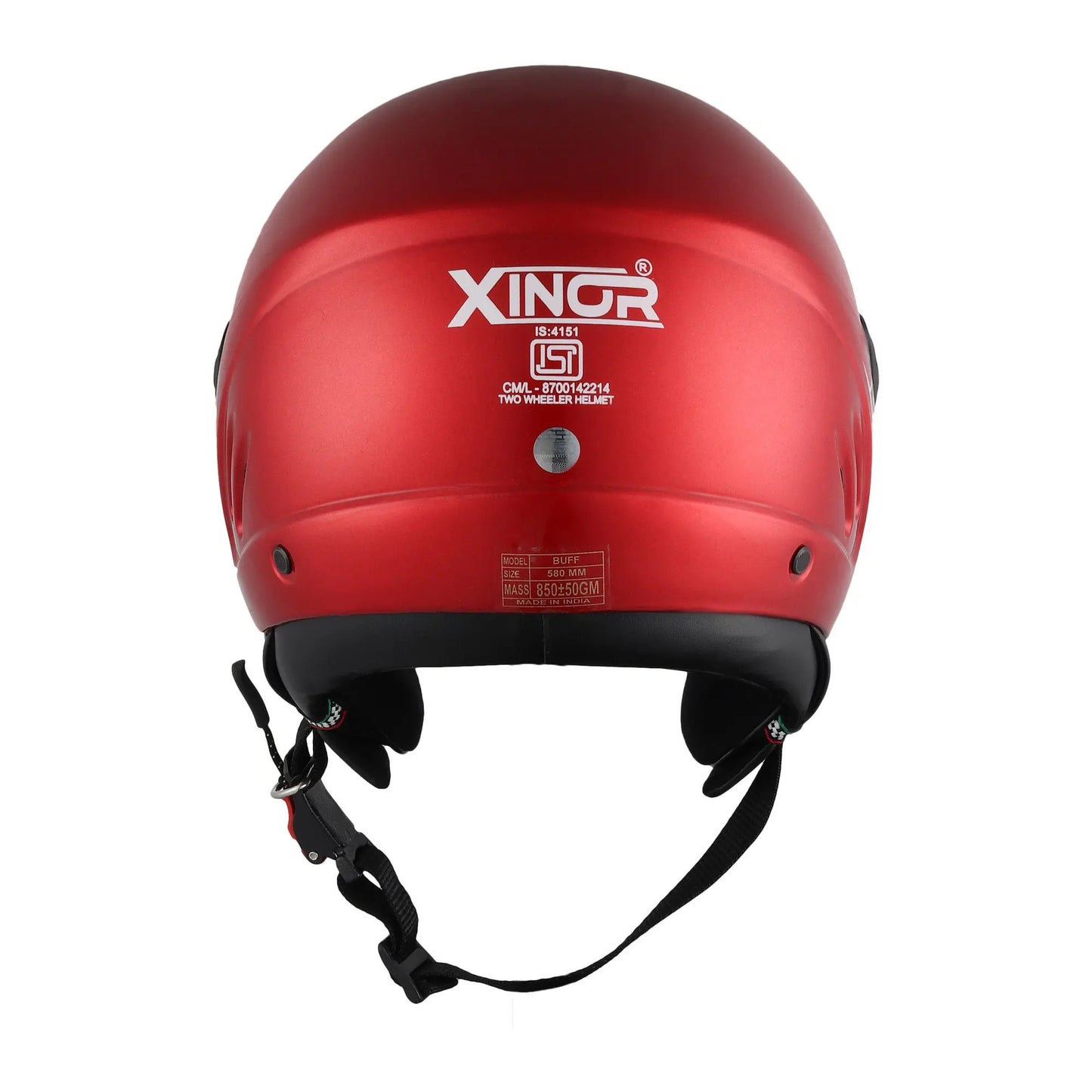 Open Face Motorcycle Helmet ISI Certified for Men & Women - Medium (Red) My StoreXinor Helmet ISI Certified By Xinor