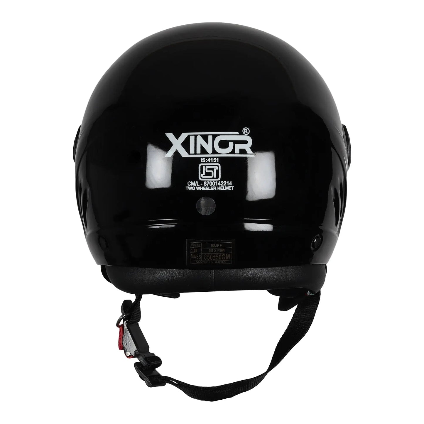Open Face Motorcycle Helmet ISI Certified for Men & Women - Medium (Black) My StoreXinor Helmet ISI Certified By Xinor