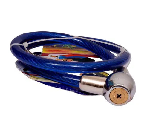 Durable Key Cable Lock for Versatile Security – Ideal for Helmets, Luggage, Cylinders & More (Blue) Xinor HelmetXinor Helmet ISI Certified By Xinor