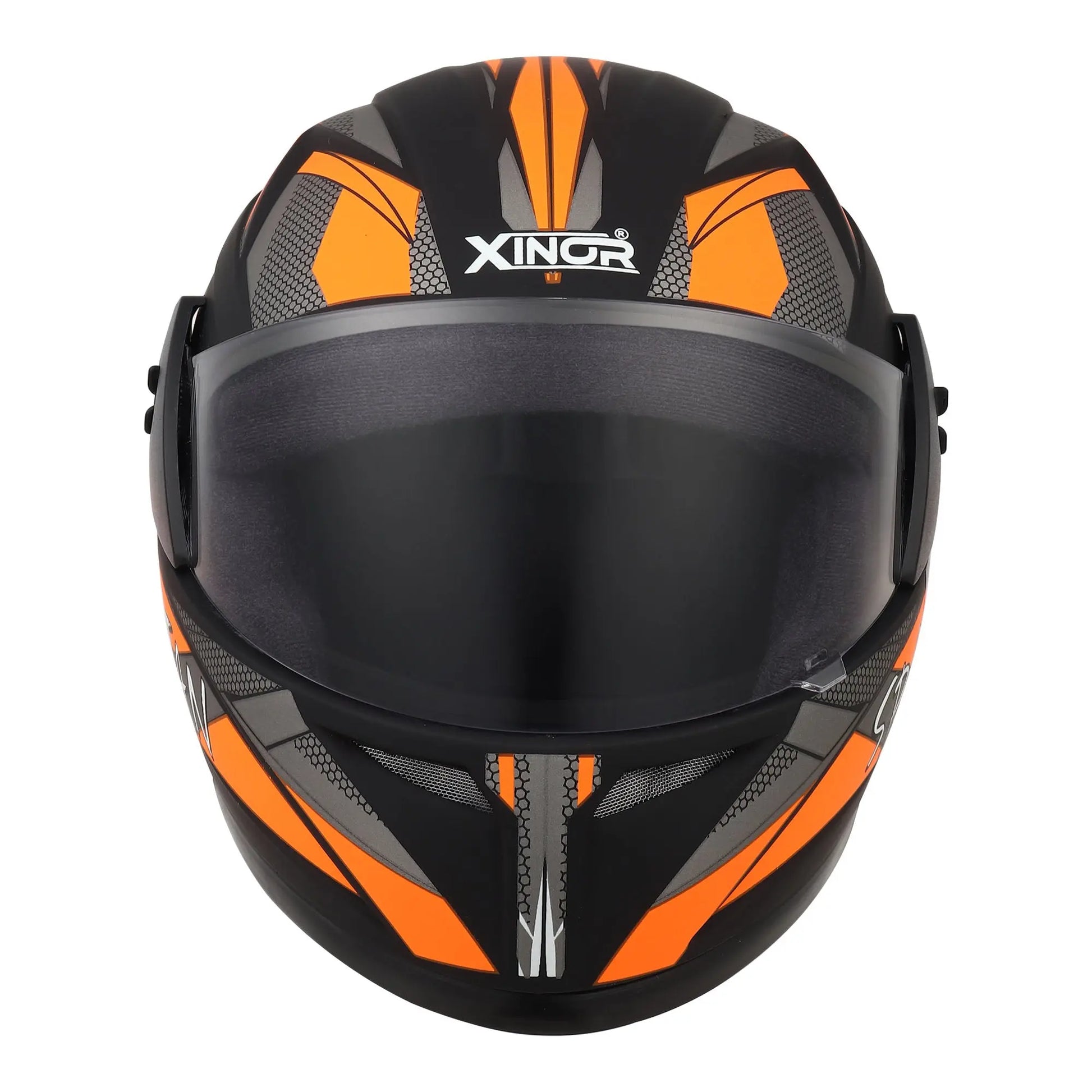 Xinor Full Face Helmet Motorcycle Riding ISI Certified - Medium (Orange Decor 1) Xinor HelmetXinor Helmet ISI Certified By Xinor