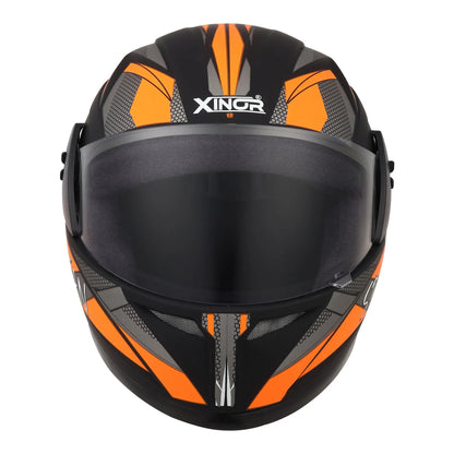 Xinor Full Face Helmet Motorcycle Riding ISI Certified - Medium (Orange Decor 1) Xinor HelmetXinor Helmet ISI Certified By Xinor