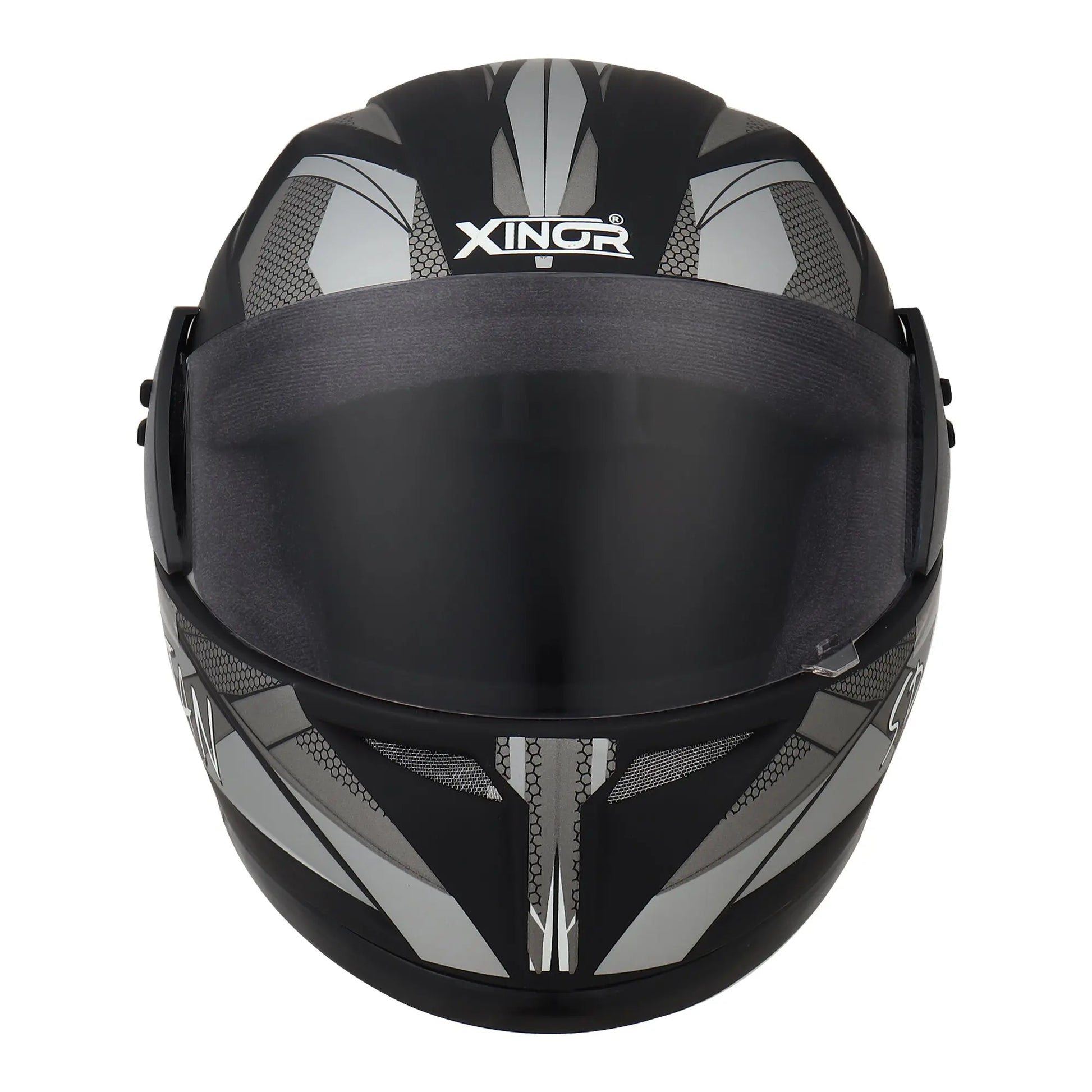 Xinor Full Face Helmet Motorcycle Riding ISI Certified - Medium (Silver Decor 1) Xinor HelmetXinor Helmet ISI Certified By Xinor