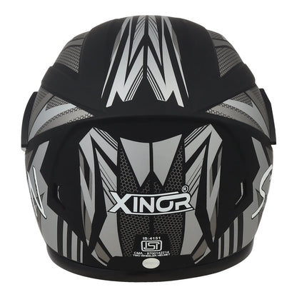 Xinor Full Face Helmet Motorcycle Riding ISI Certified - Medium (Silver Decor 1) Xinor HelmetXinor Helmet ISI Certified By Xinor