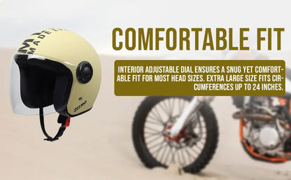 Open face Helmet for Motorcycle ISI certified Helmet with Long Visor for Men & Women -Medium (MT Strom) Xinor HelmetXinor Helmet ISI Certified By Xinor