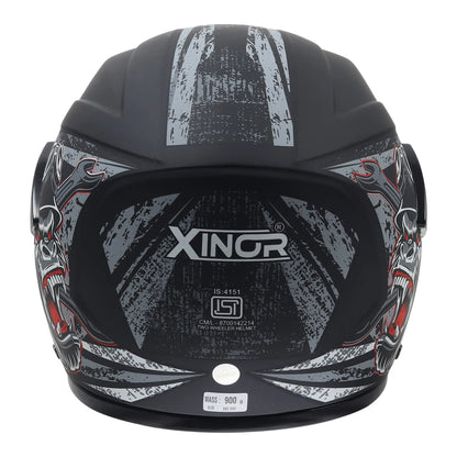 Xinor Full Face Helmet Motorcycle Riding ISI Certified - Medium (Silver Decor 2) Xinor HelmetXinor Helmet ISI Certified By Xinor