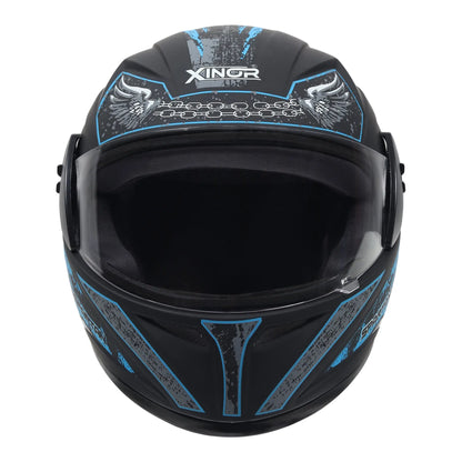 Xinor Full Face Helmet Motorcycle Riding ISI Certified - Medium (Blue Decor 2) Xinor HelmetXinor Helmet ISI Certified By Xinor