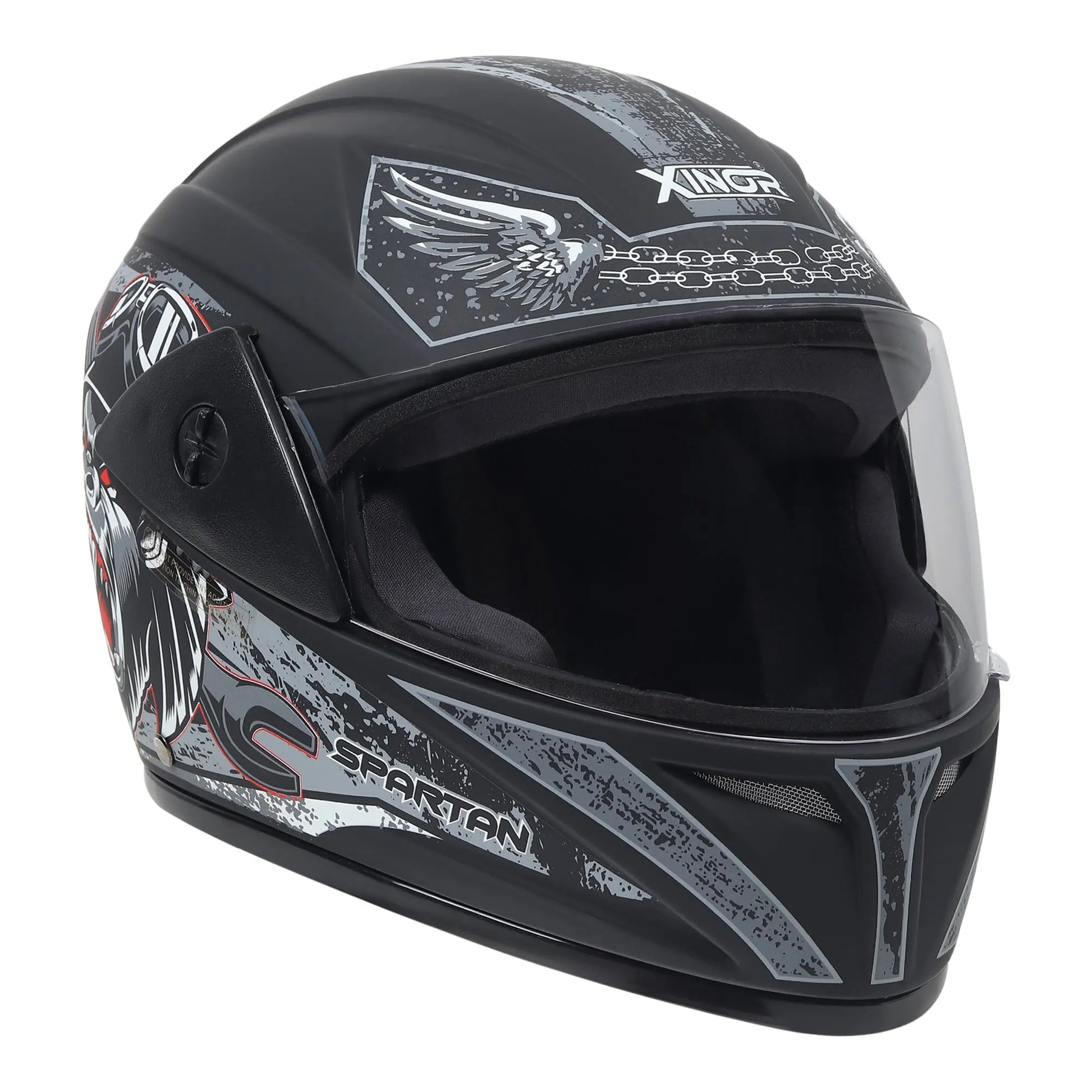 Xinor Full Face Helmet Motorcycle Riding ISI Certified - Medium (Silver Decor 2) - Xinor Helmet