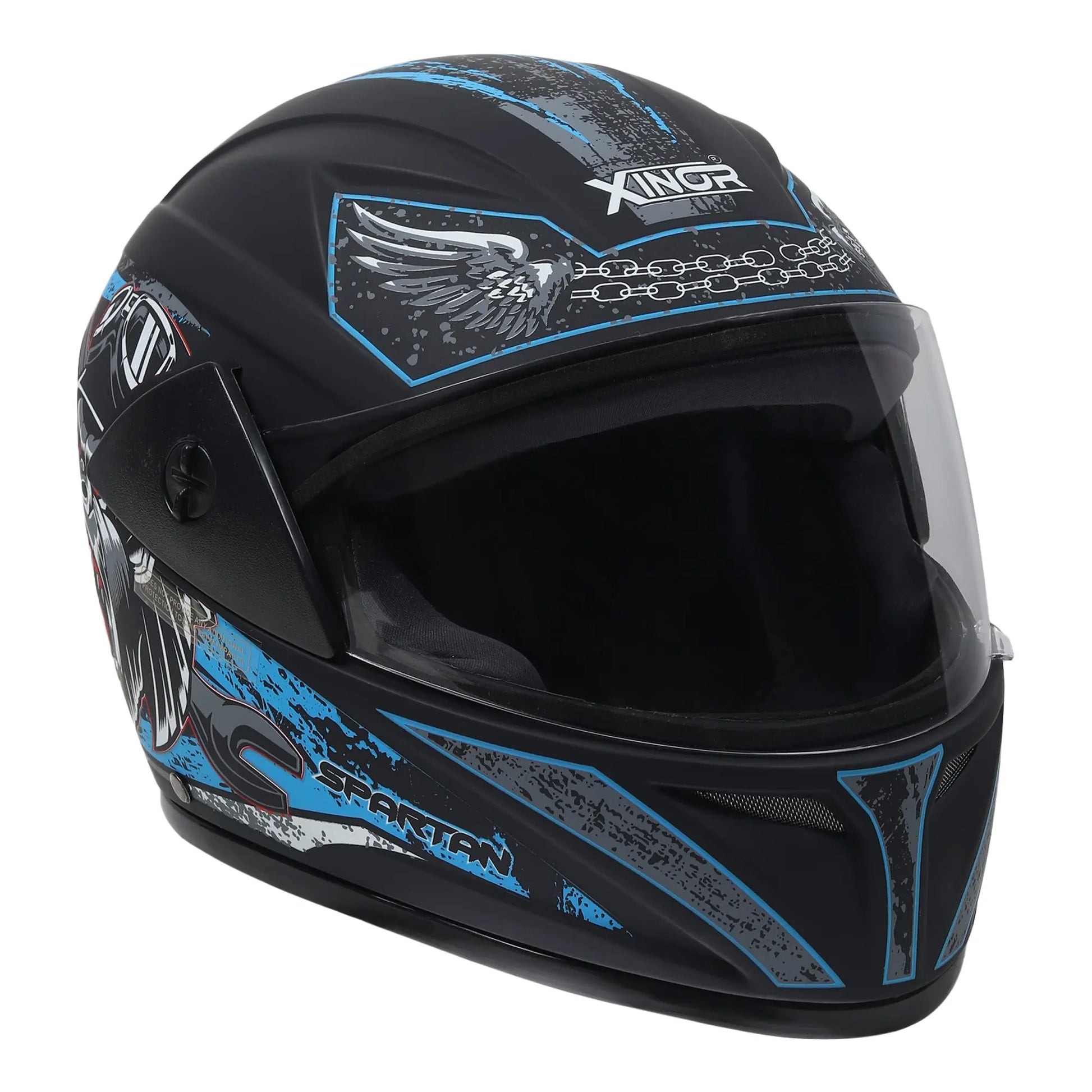 Xinor Full Face Helmet Motorcycle Riding ISI Certified - Medium (Blue Decor 2) Xinor HelmetXinor Helmet ISI Certified By Xinor