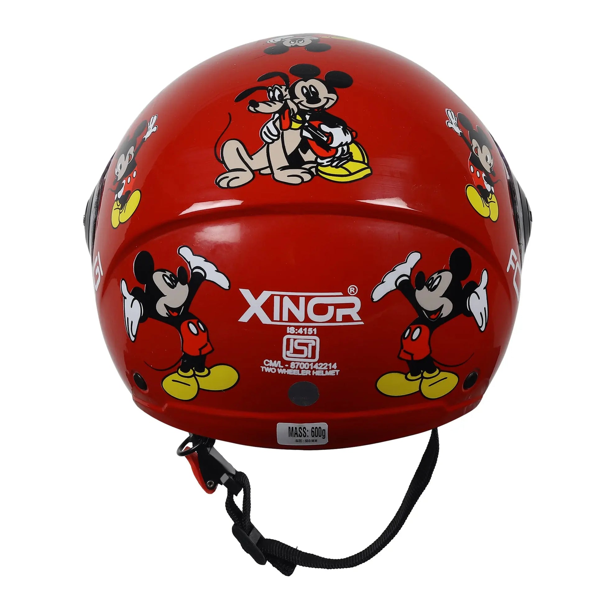 danger mouse motorcycle helmet Kids Motorcycling Helmet ISI Certified Ages 6-14 Years Mickey Mouse Design - Xs (Red)