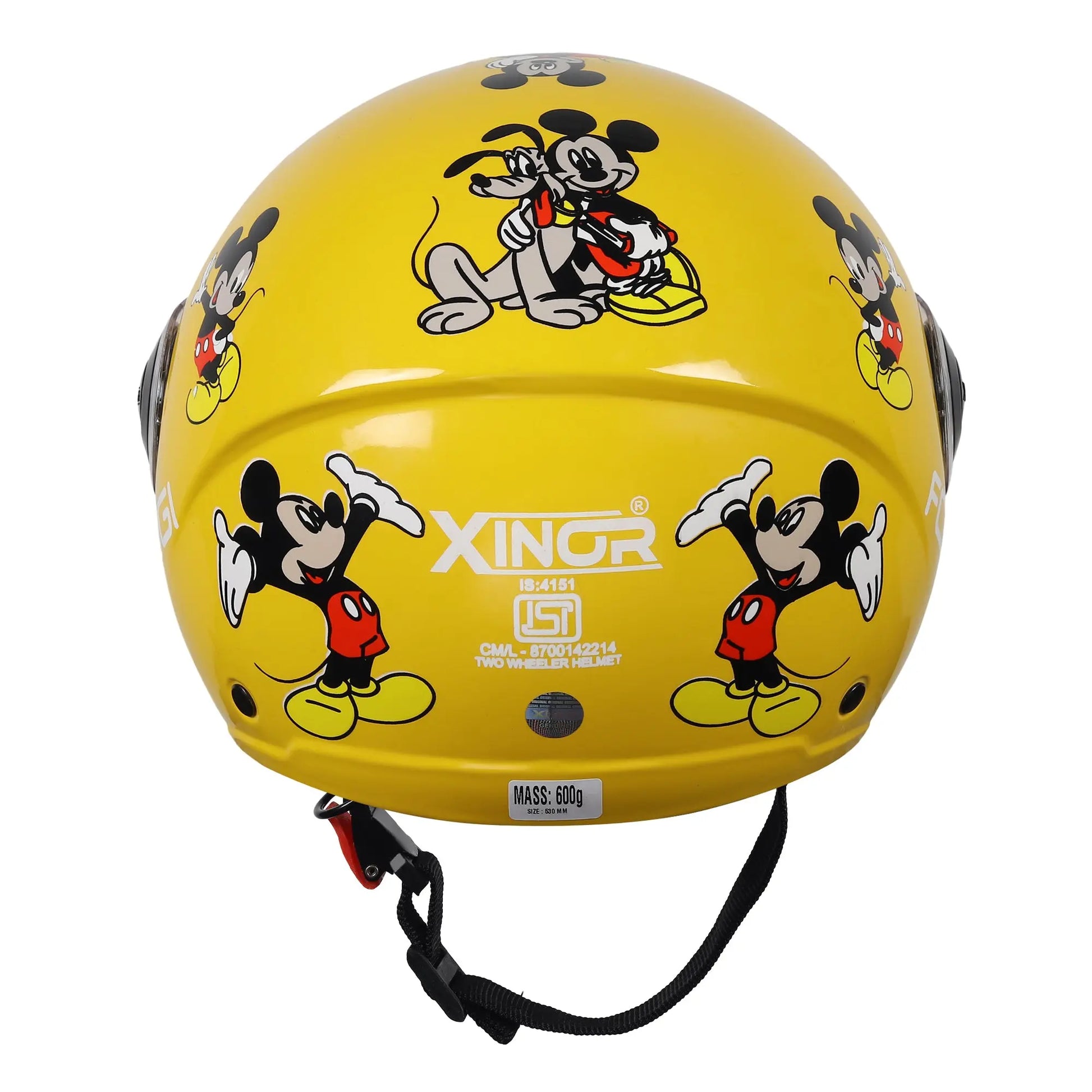 Kids Motorcycling Helmet ISI Certified Ages 6-14 Years Mickey Mouse Design - Xs (Yellow) My StoreXinor Helmet ISI Certified By Xinor