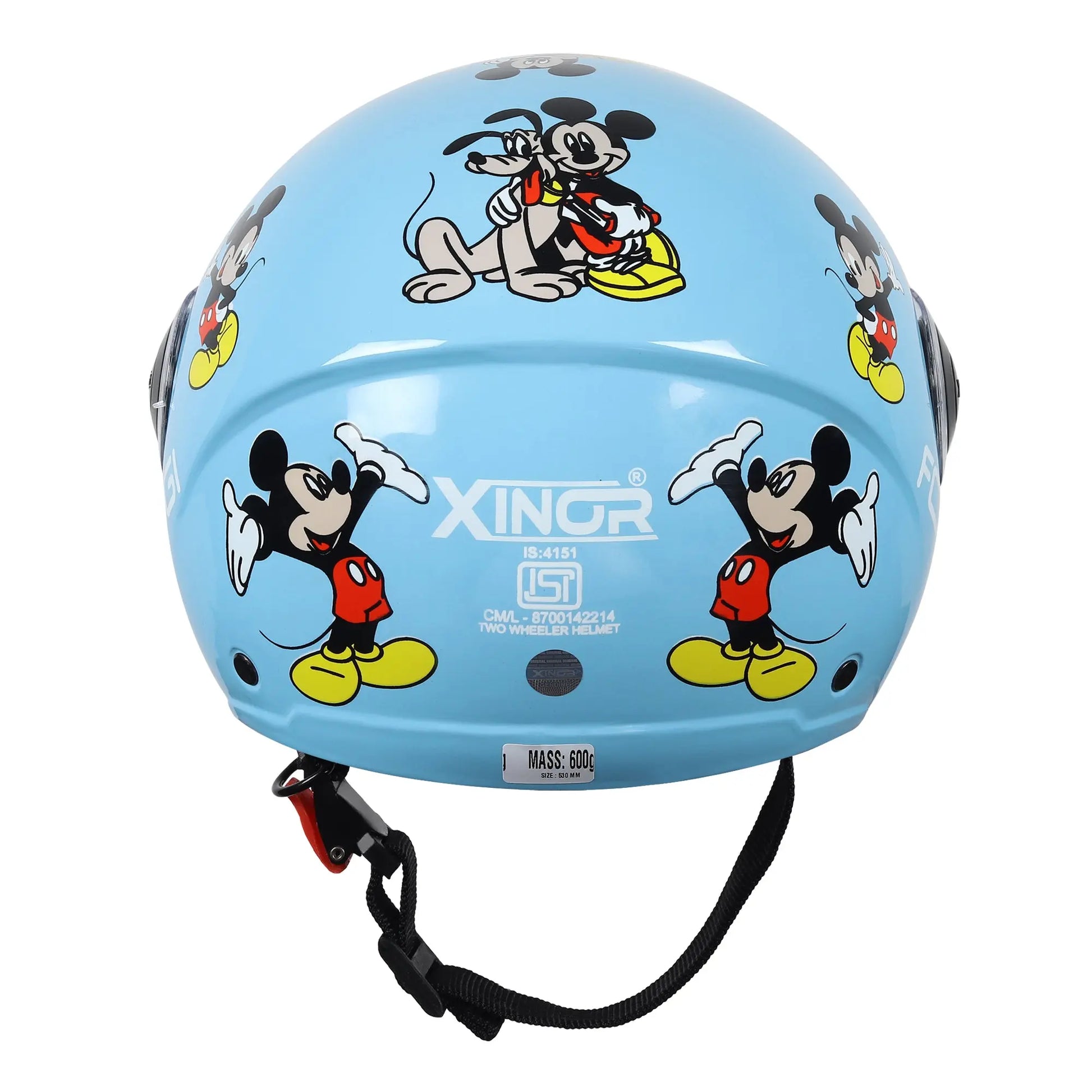 Kids Motorcycling Helmet ISI Certified Ages 6-14 Years Mickey Mouse Design - Xs (Blue) XinorXinor Helmet ISI Certified By Xinor