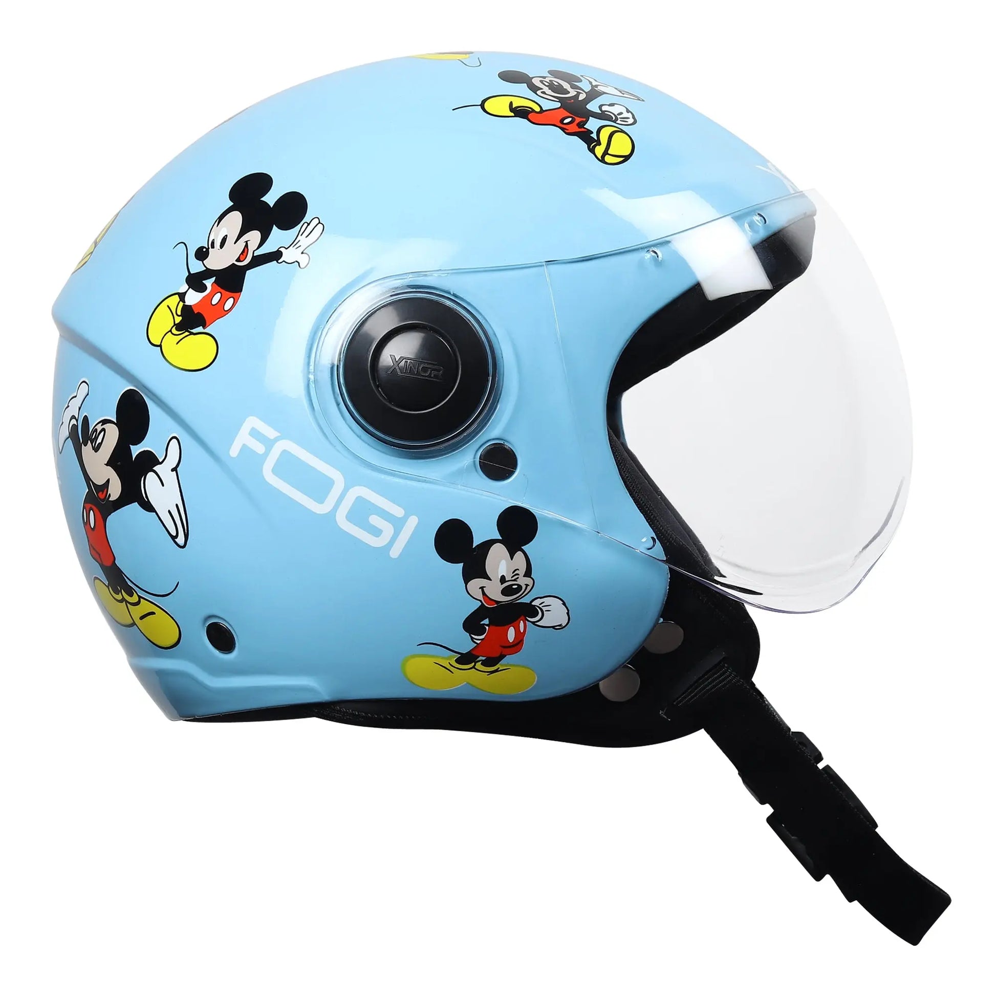 Kids Motorcycling Helmet ISI Certified Ages 6-14 Years Mickey Mouse Design - Xs (Blue) XinorXinor Helmet ISI Certified By Xinor