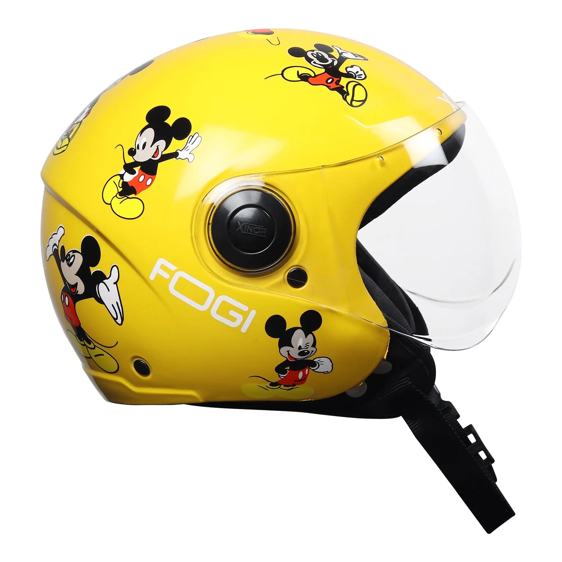 Kids Motorcycling Helmet ISI Certified Ages 6-14 Years Mickey Mouse Design - Xs (Yellow) My StoreXinor Helmet ISI Certified By Xinor