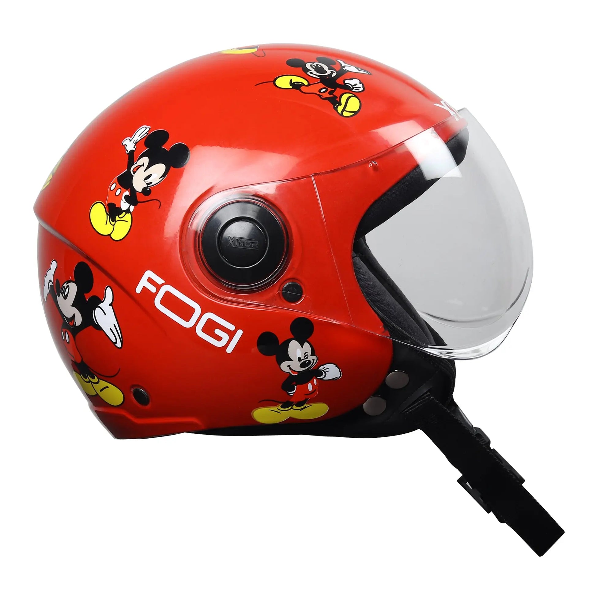 danger mouse motorcycle helmet Kids Motorcycling Helmet ISI Certified Ages 6-14 Years Mickey Mouse Design - Xs (Red)