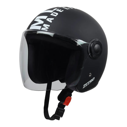 Open face Helmet for Motorcycle ISI certified Helmet with Long Visor for Men & Women -Medium (MT Black) Xinor HelmetXinor Helmet ISI Certified By Xinor