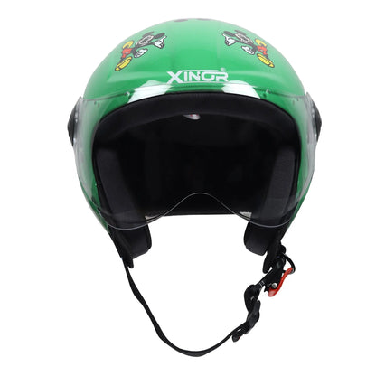 Kids Motorcycling Helmet ISI Certified Ages 6-14 Years Mickey Mouse Design - Xs (Green) XinorXinor Helmet ISI Certified By Xinor