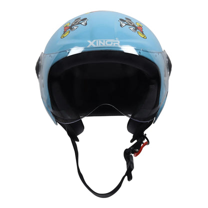 Kids Motorcycling Helmet ISI Certified Ages 6-14 Years Mickey Mouse Design - Xs (Blue) XinorXinor Helmet ISI Certified By Xinor