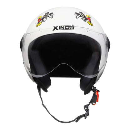 Kids Motorcycling Helmet ISI Certified Ages 6-14 Years Mickey Mouse Design - Xs (White) Xinor HelmetXinor Helmet ISI Certified By Xinor