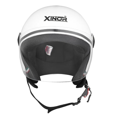 Open Face Motorcycle Helmet ISI Certified for Men & Women - Medium (White) My StoreXinor Helmet ISI Certified By Xinor