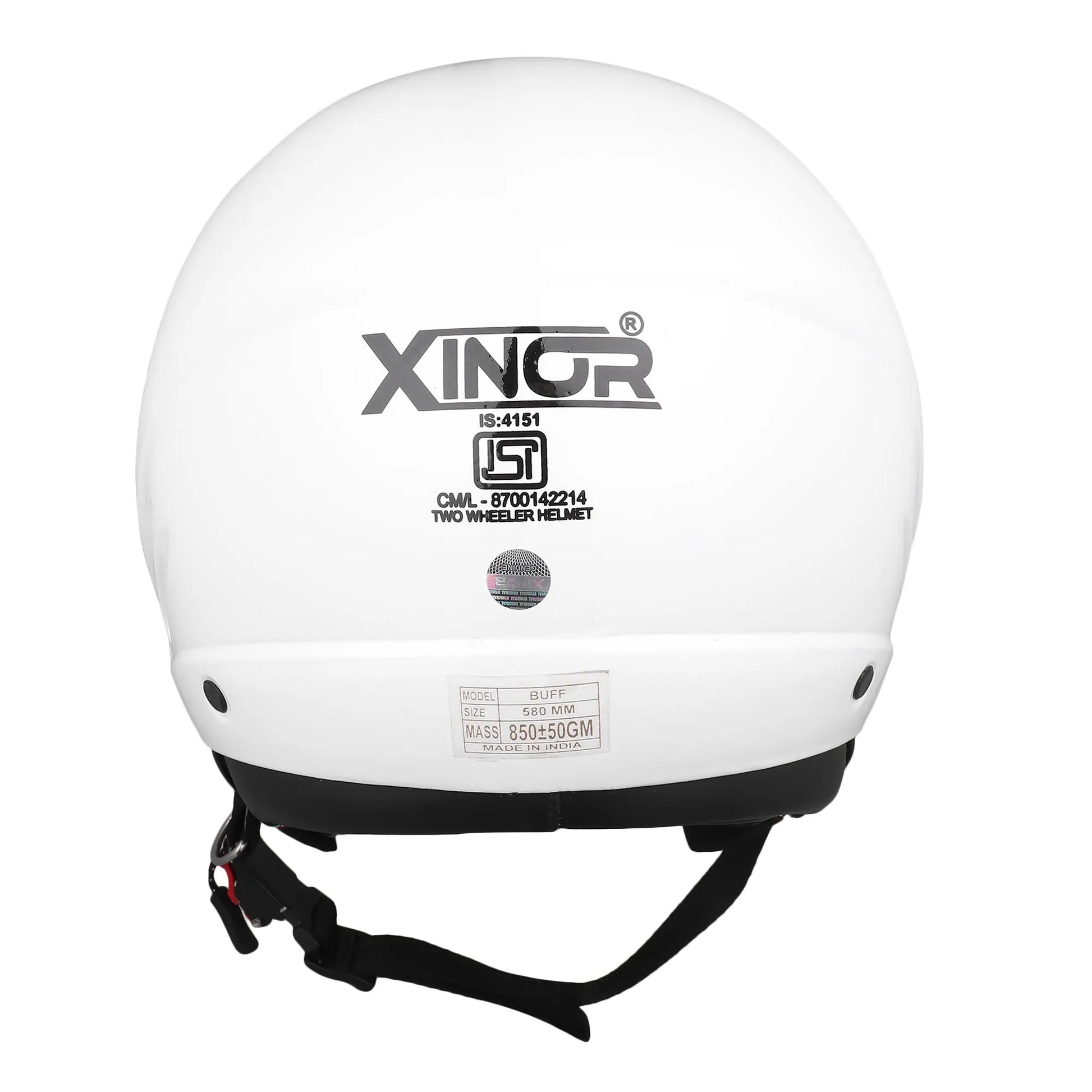Open Face Motorcycle Helmet ISI Certified for Men & Women - Medium (White) My StoreXinor Helmet ISI Certified By Xinor